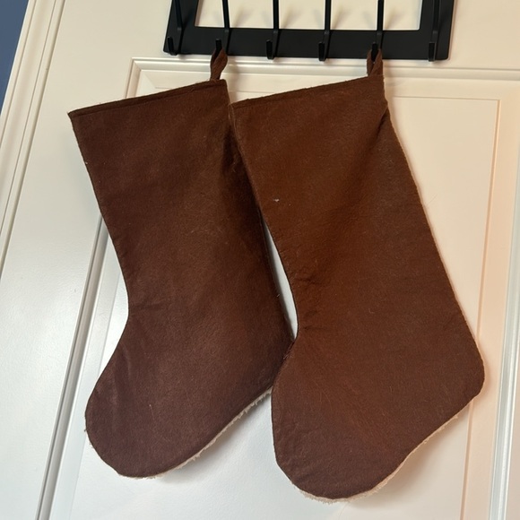 Moose Christmas Stocking by Bon-Ton set of 2 brown and cream color - Picture 2 of 8